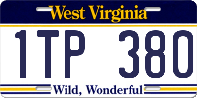 WV license plate 1TP380