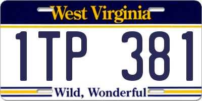 WV license plate 1TP381