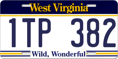 WV license plate 1TP382