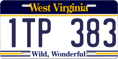 WV license plate 1TP383