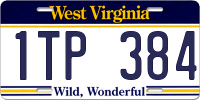 WV license plate 1TP384