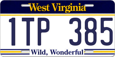 WV license plate 1TP385