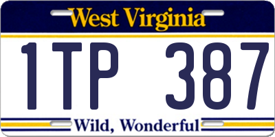WV license plate 1TP387