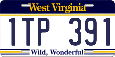 WV license plate 1TP391
