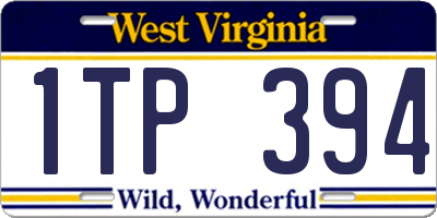 WV license plate 1TP394