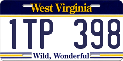 WV license plate 1TP398