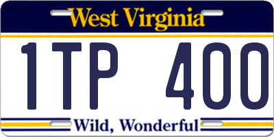 WV license plate 1TP400