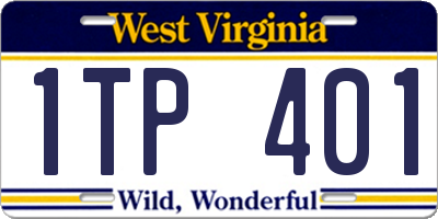 WV license plate 1TP401