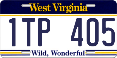 WV license plate 1TP405