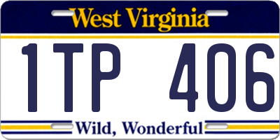 WV license plate 1TP406