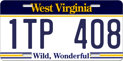 WV license plate 1TP408