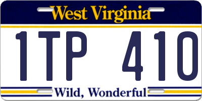 WV license plate 1TP410