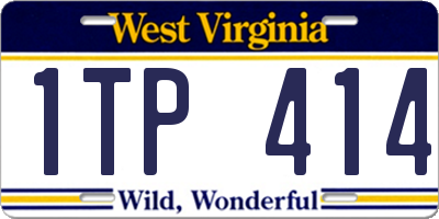 WV license plate 1TP414