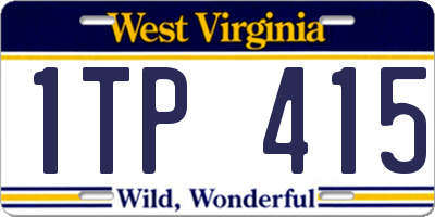 WV license plate 1TP415