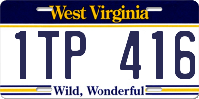 WV license plate 1TP416