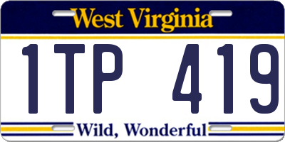 WV license plate 1TP419