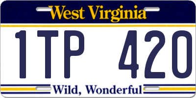 WV license plate 1TP420
