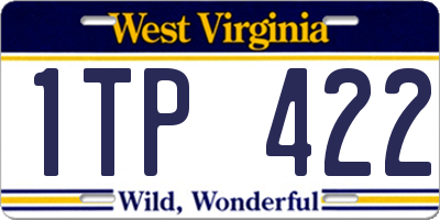 WV license plate 1TP422