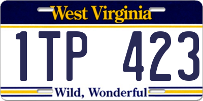 WV license plate 1TP423