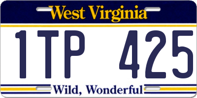WV license plate 1TP425
