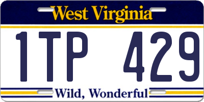 WV license plate 1TP429