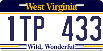 WV license plate 1TP433