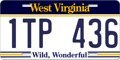 WV license plate 1TP436