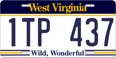WV license plate 1TP437
