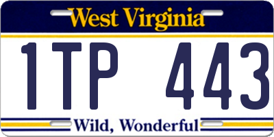 WV license plate 1TP443