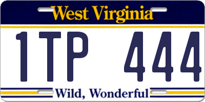 WV license plate 1TP444