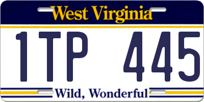 WV license plate 1TP445