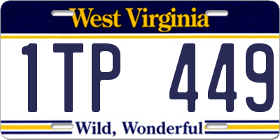 WV license plate 1TP449