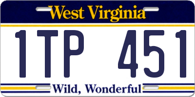 WV license plate 1TP451