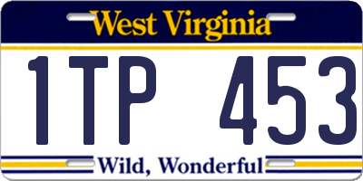 WV license plate 1TP453