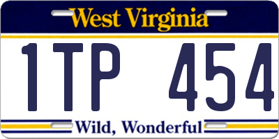 WV license plate 1TP454