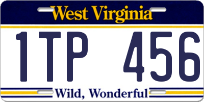 WV license plate 1TP456