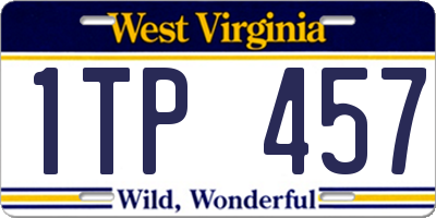 WV license plate 1TP457