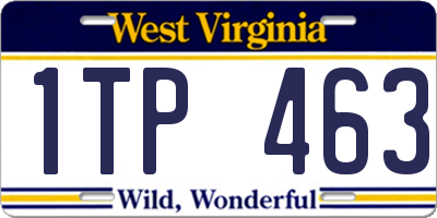 WV license plate 1TP463