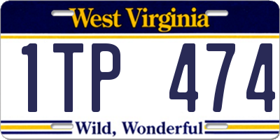 WV license plate 1TP474