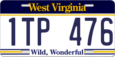 WV license plate 1TP476