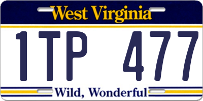 WV license plate 1TP477