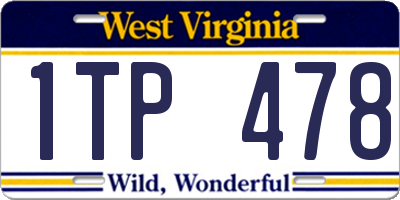 WV license plate 1TP478
