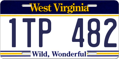 WV license plate 1TP482