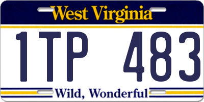 WV license plate 1TP483