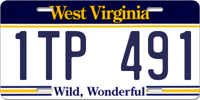 WV license plate 1TP491
