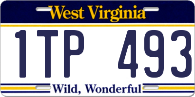 WV license plate 1TP493