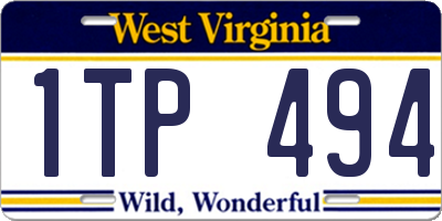 WV license plate 1TP494
