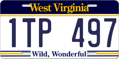 WV license plate 1TP497
