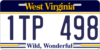 WV license plate 1TP498