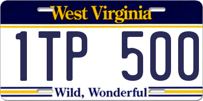 WV license plate 1TP500